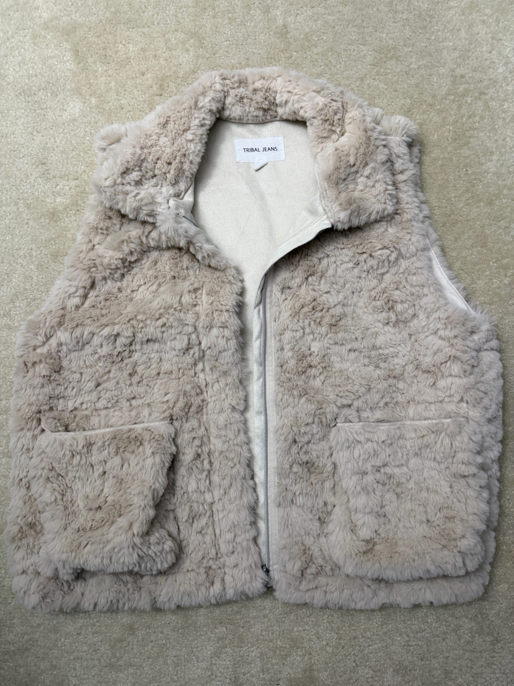 Faux Fur Vest - Cream